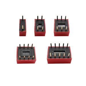 สวิตช์ DIP ชนิดสไลด์สีแดง 1 2 3 4 5 6 8 10 พินตําแหน่งสนาม 2.54 มม. สวิตช์สลับ - Product Image 2