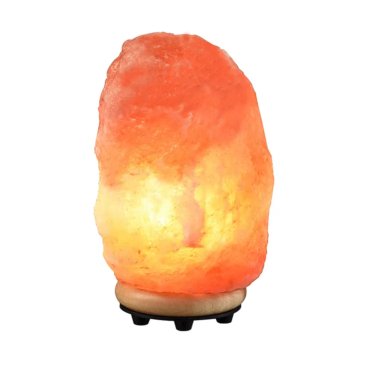 Großhandel Dimmer Schalter 15w Glühbirne Holz Basis Dekoration Natur kristall Rock Stone Pink Himalaya Salz lampen