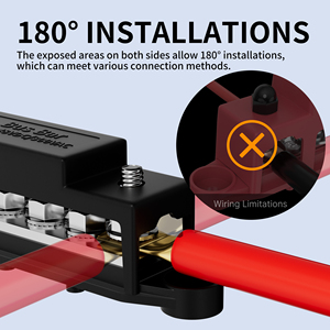 275A Bus Bar 12V Power Distribution Block Car Audio <strong>Busbar</strong> 6 X 5/16&quot; (<strong>M8</strong>) Terminal Stud Positive &amp; Ground Battery Bus Bar for RV - Product Image 3