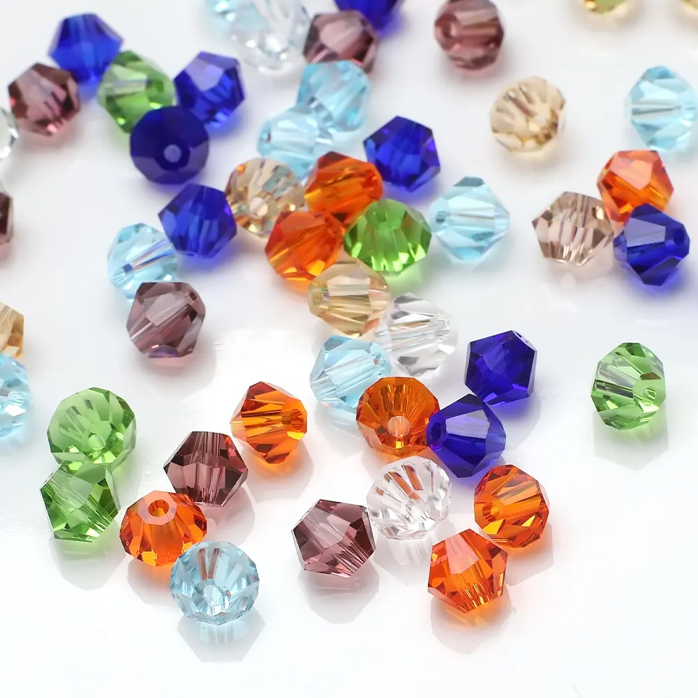 2MM 3MM 4MM 6MM 8MM Original farben Glas Bicone Perlen Großhandel Kristall perlen für DIY Herstellung von hand gefertigten Charms für die Schmuck herstellung