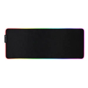 Tapete de mesa RGB de borracha com desenho de onda personalizado, mouse pad para jogos, luz LED comutável, capa para teclado RGB, venda imperdível