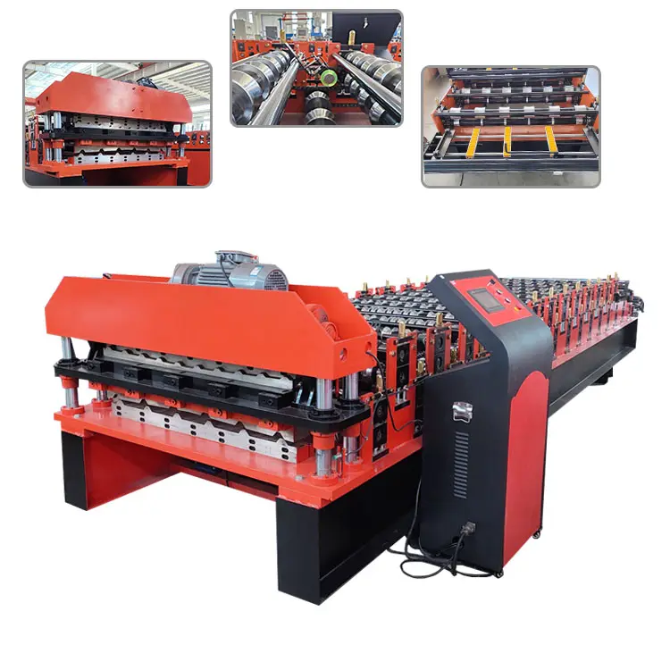 Metal Roofing Sheet Double Layer Making Roll Forming Manufacturing Machines