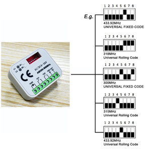 Phổ cửa nhà để xe Receiver RX-MULTI Receiver 9-30V 8 Dip chuyển đổi đa Thương hiệu điều khiển cho 300MHz-868MHz Cổng điều khiển từ xa - Product Image 4