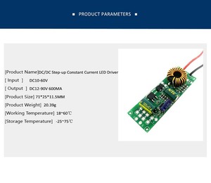 DJYOKE DC/DC Boost-up Constant Current <strong>LED</strong> <strong>Driver</strong> <strong>Input</strong> 3.7V-60V to Boost-up DC12-90V 600mA for Solar <strong>Driver</strong> - Product Image 5