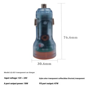 65W hızlı şarj akıllı araç şarj aleti çift USB QC2.0 Huawei için Apple ile uyumlu elektrikli tip-c portu toptan - Product Image 4