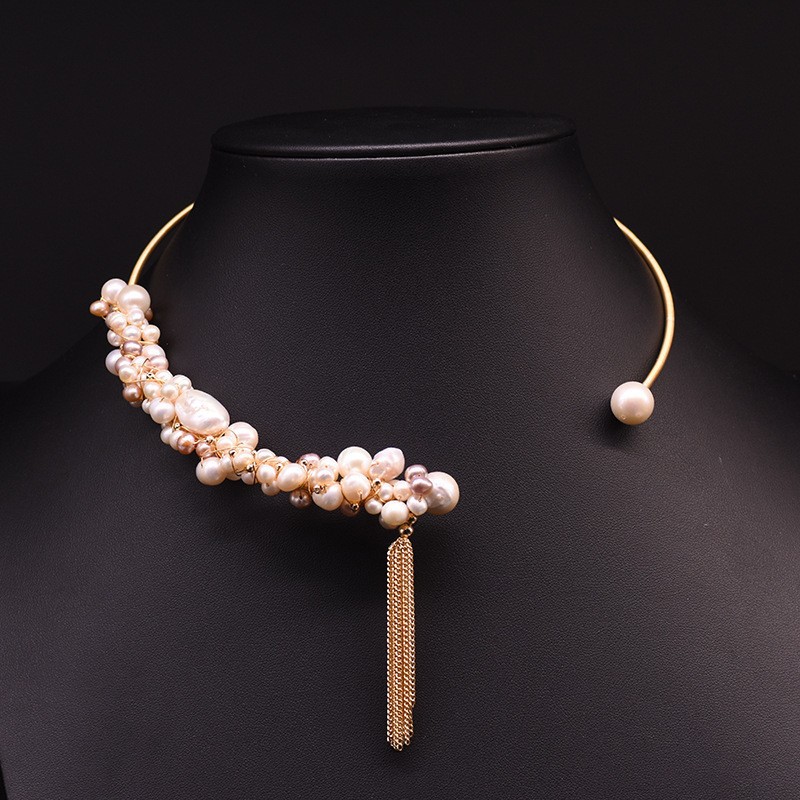 GN0180-13 Collar de borlas de perlas naturales (Bestseller)