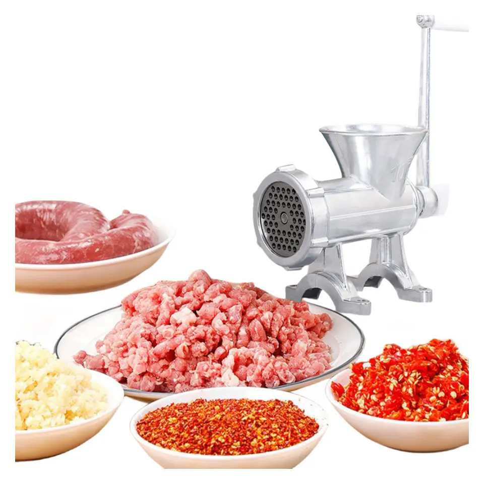 NO.32-5 Meat Grinder Manual Aluminum Alloy Sausage Stuffer Heavy Duty Meat Grinder with Tabletop Clamp Sausage Kitchen Home Tool