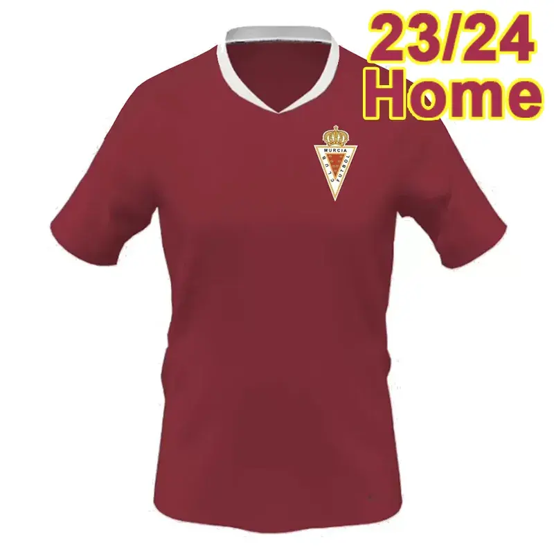 23 24 Real Murcia-Camisetas de fútbol para hombre P. LEON CARRASCO VEGA GONZALEZ SOLA Camisetas de fútbol local Uniformes de manga corta para adultos