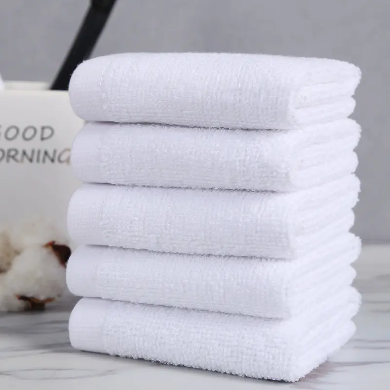 Wholesale Custom 100% Cotton High Quality Soft White Hotel Face Hand Towels