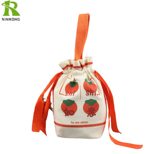 Patrón de impresión de lona con Cordón portátil con correa de asa de algodón Patrón de logotipo Bolsa de compras reutilizable - Product Image 1