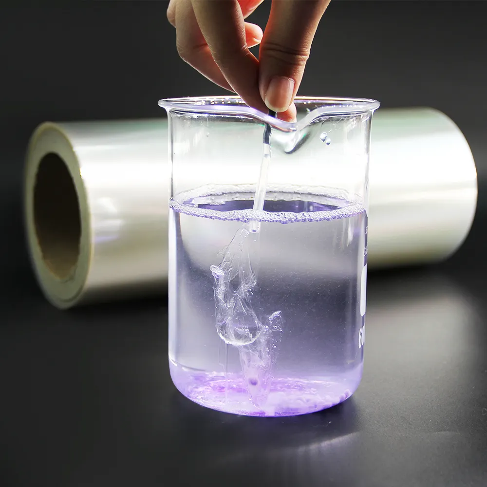 Biodegradable उच्च पारदर्शिता PVA फिल्म बैग के लिए ठंडे पानी में घुलनशील प्रिंट मुद्रण योग्य
