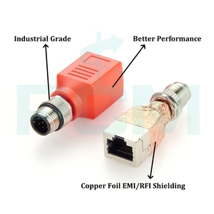 Adaptador giratorio M12 A-Code de 8 pines macho a RJ45 para automatización Industrial Ethernet DeviceNet Machine Vision Camera - Product Image 3