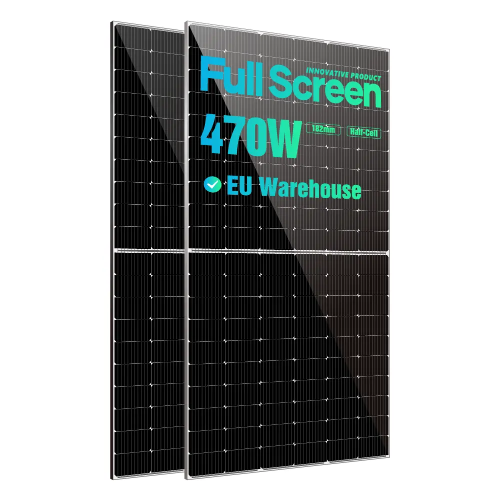 Hoch effizienter 470w Vollbild schirm mit Mono-Solarenergie und Paneelen im Lagerbestand von Rotterdam