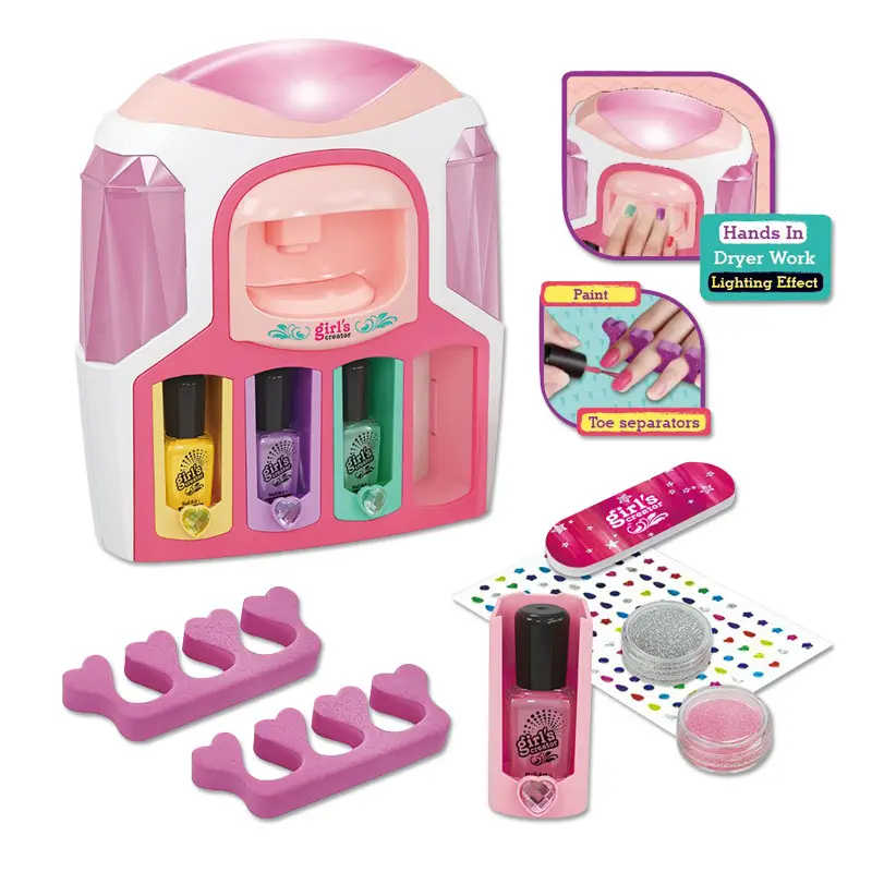 Faire semblant de jouer beauté nail art machine vernis à ongles manucure ensemble de jouets pour enfants filles