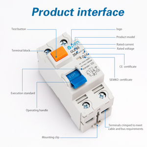 Disyuntor de corriente residual abierto de 2 polos RCCB 40a 10ma 30ma 300ma de 2 polos con certificado CE CB SEMKO - Product Image 6