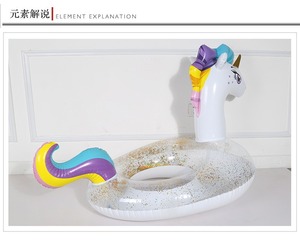 Adult Kids Infla table Unicorn Pool Float mit Glitzern für Schwimm ringe