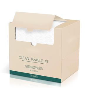 ผ้าขนหนูทําความสะอาดผิว <span class=keywords><strong>XL</strong></span> ผ้าขนหนูใบหน้าย่อยสลายได้ Clean Skin Club ผ้าเช็ดหน้าผ้าฝ้ายแบบกําหนดเองทิ้ง