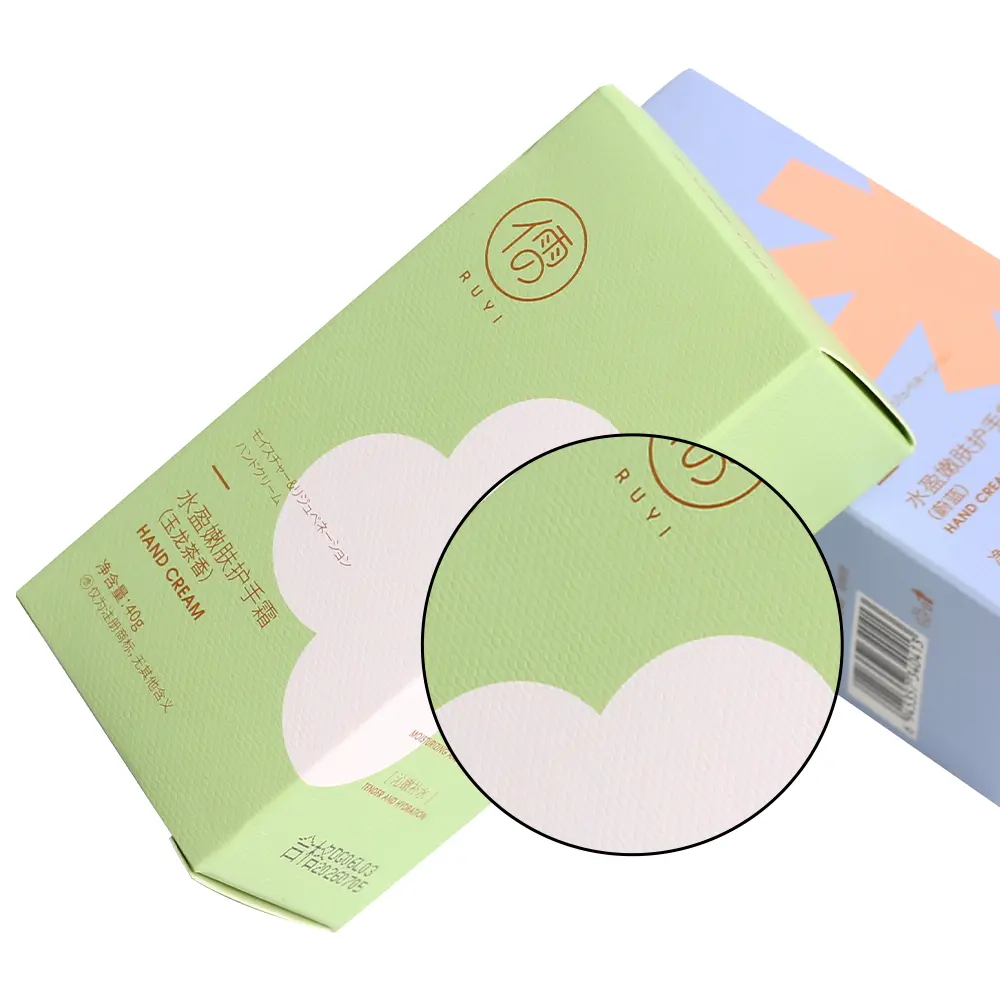 Cosmetics Package Custom Logo Design Makeup Embossing Box Packaging Texture Paper