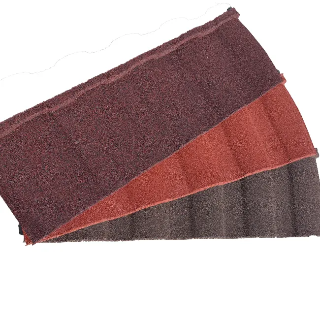 Building roofing materials New Zealand technology lightweight insulated colorful stone coated metal roof tiles