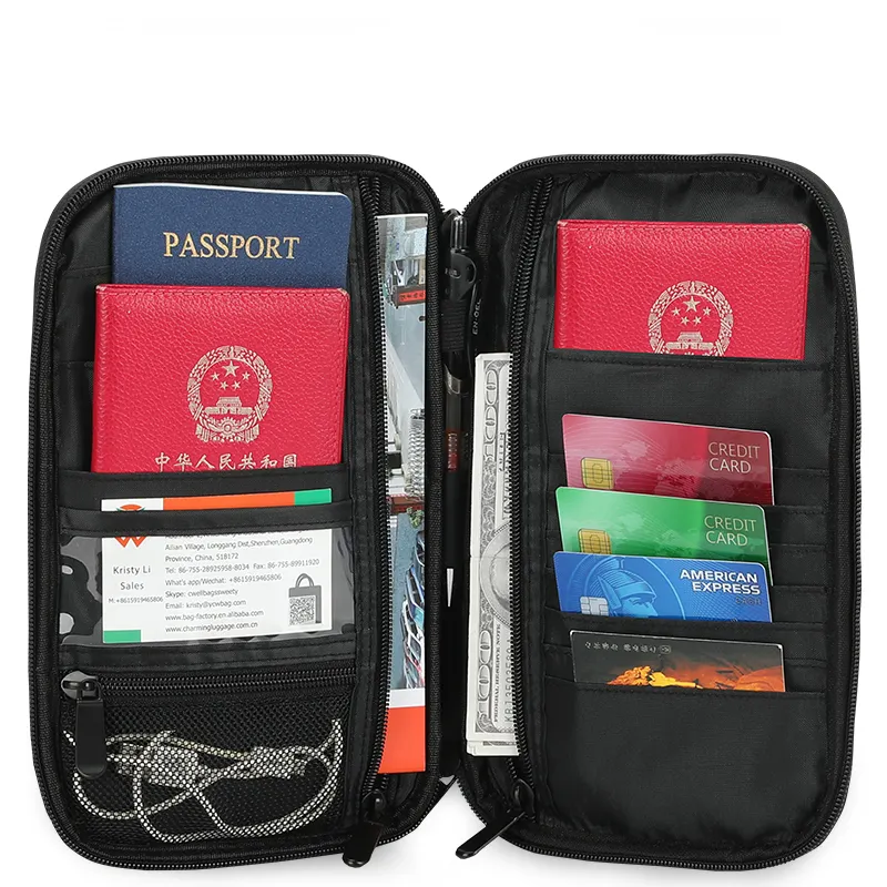 Porta passaporto Logo personalizzato portafoglio da viaggio importante porta documenti di viaggio Organizer porta carte