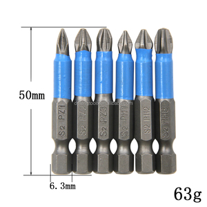 6 adet S2 çelik çapraz kaydırmaz tornavida kafa elektrikli alet pil paketi aksesuar seti PH1/PH2/PH3/PZ1/PZ2/PZ3 - Product Image 2
