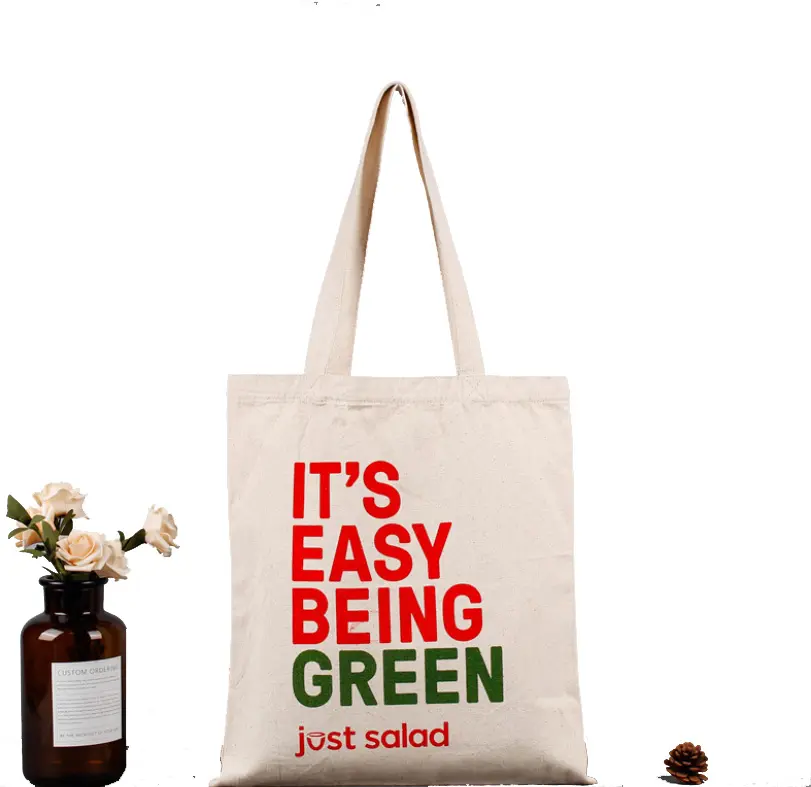 Al por mayor reutilizable bolsas de tela de algodón orgánica personalizada bolso plegable bolsa de la compra