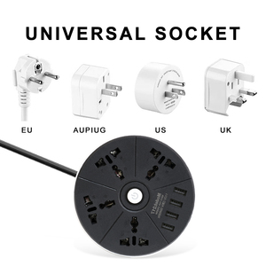 Toma de corriente Universal, estándar, redonda, 4 vías, con 4 puertos USB - Product Image 2