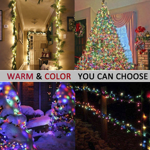 Tira de luces LED de 39 pies, iluminación de Navidad conectable con Sensor de luz, temporizador de Control remoto, cambio Rgb, 100 - Product Image 2