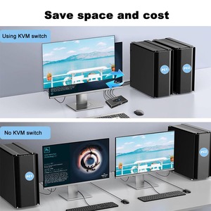 2台のPCと1台のモニター用のKVMスイッチャー各PC用の1つのUSB 1 HDMI 4k60Hzマウスキーボード用の2つのパブリックUSBポートKVMスイッチャー - Product Image 2