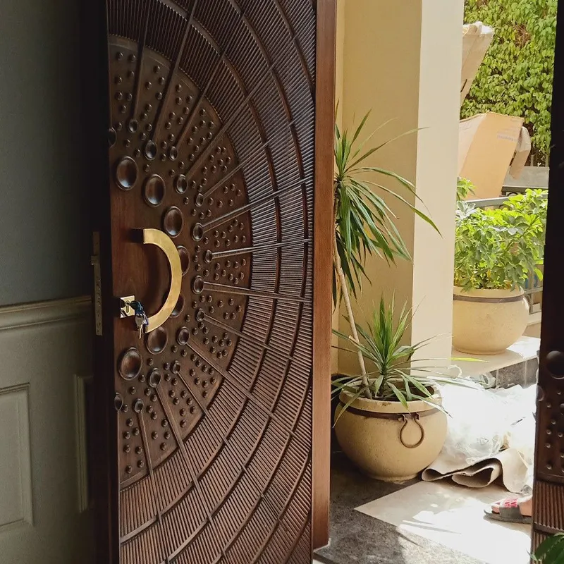 Porte d'entrée principale en bois, style japonais