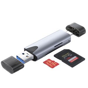 Fabrika en çok satan OEM/ODM USB2.0 3.0/tip-c SD TF okuyucu alüminyum alaşım kabuk yüksek hızlı kart USB tip-c/OTG kart okuyucu - Product Image 1