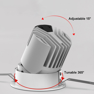 Đèn <span class=keywords><strong>LED</strong></span> âm trần tròn hiện đại bằng nhôm chống chói 12W-40W có thể điều chỉnh với đèn chiếu điểm COB - Product Image 2