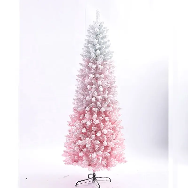 Venta al por mayor árbol de Navidad hoja Rosa PVC árbol de Navidad Artificial nuevos suministros de decoración de Navidad