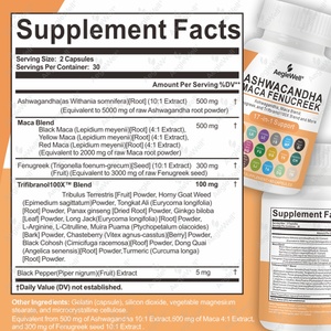 AegleWell-Extrait d'Ashwagandha, racine de <span class=keywords><strong>Maca</strong></span>, fenugrec, en capsules, supplément pour hommes et femmes - Product Image 2