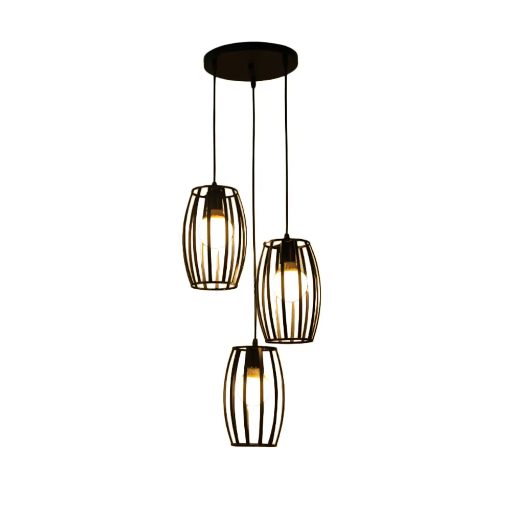 Lámpara de araña LED moderna Industrial, de Metal, negra, decorativa, estilo nórdico Vintage para Cocina
