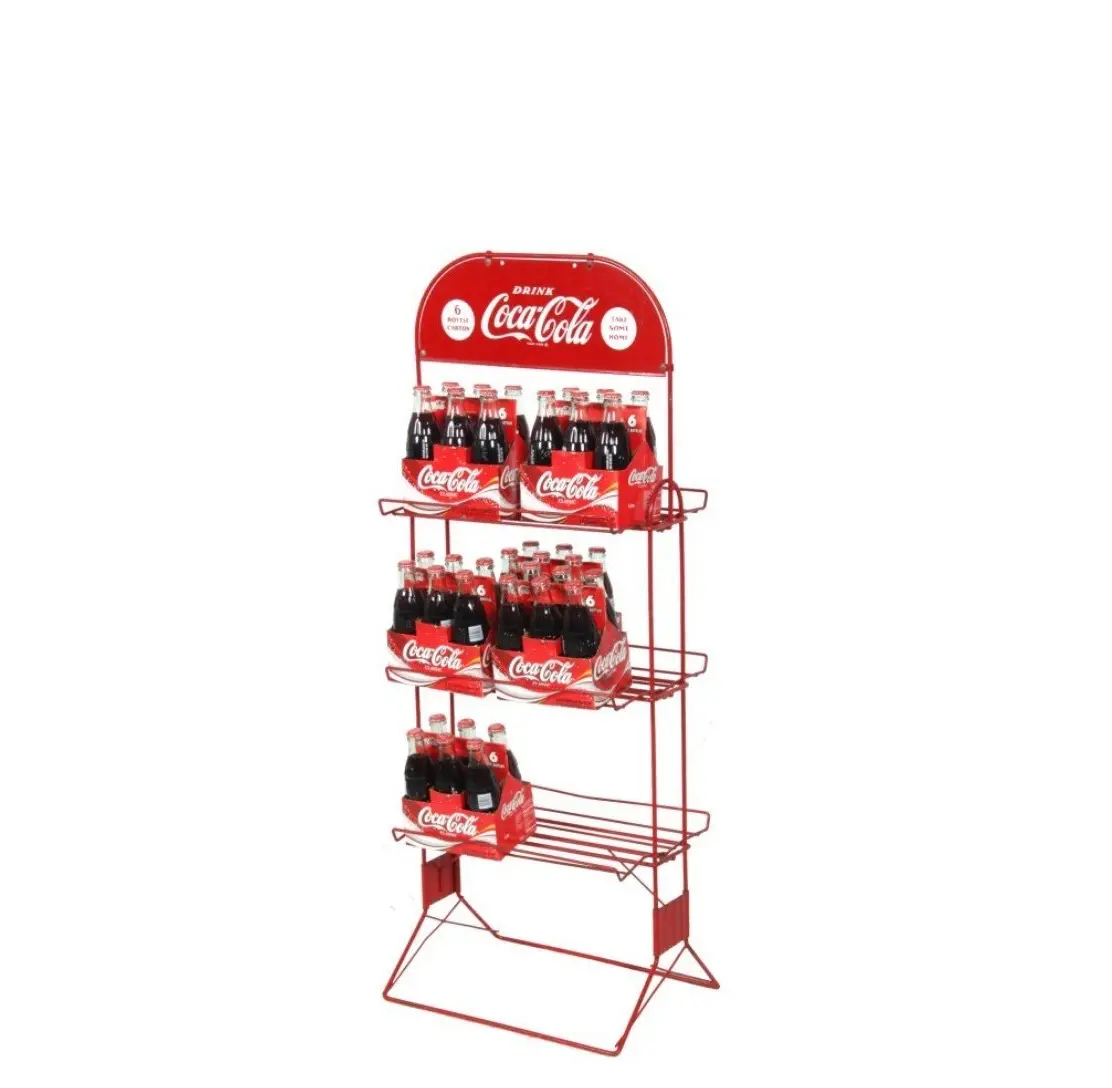 Supermercado Coca Cola Display Rack Logo Silk Screen