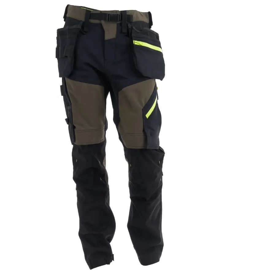 Montañismo al aire libre Senderismo Deportes Cargo Pantalones Patchwork Bolsillos Nylon Poliéster Bordado personalizado Logo Pantalones de trabajo para hombres