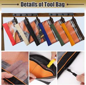 กระเป๋าเครื่องมือใสมีซิปกระเป๋าเครื่องมือขนาดเล็กสำหรับงานหนักกระเป๋าเครื่องมือแบบซิปกันน้ำพร้อมช่องใส่เครื่องมือช่างไฟฟ้า - Product Image 5