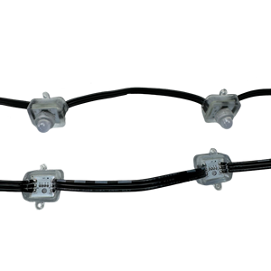 100ct/<strong>String</strong> DC12-24V Square 12mm <strong>WS2811</strong> IC RGB Addressable <strong>Pixel</strong> <strong>Node</strong>,18AWG Black 4 Inch Wire IP68 0.24W/<strong>Pixel</strong> - Product Image 3