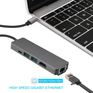 Nuovo Prodotto 4 in 1 Tipo C Hub con Video HDM1 VGA Ethernet di rete di DEVIAZIONE STANDARD TF - Product Image 3