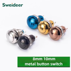プッシュボタンスイッチIP65 8mm 10mm防水オンオフ瞬間金属スイッチ耐候性プッシュボタンスイッチ - Product Image 2