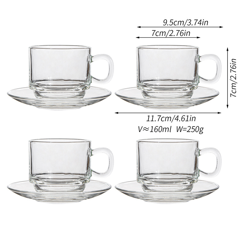 Glossy 4-piece set - cups and saucers