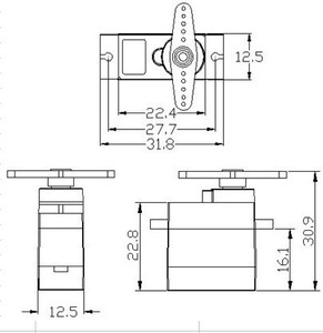 Микро 9 г металлический сервопривод FS90MG MG90S RC вертолет микро-бит микрочип прототипирование Raspberry Pi робототехнические датчики беспроводные - Product Image 4