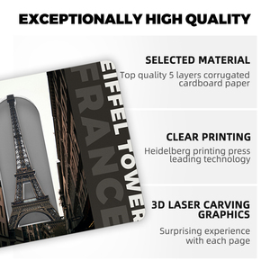 Chizikon Tạp Chí Nhật Ký máy tính xách tay bìa cứng in logo parisian du lịch 3D tháp <span class=keywords><strong>Eiffel</strong></span> máy tính xách tay - Product Image 2