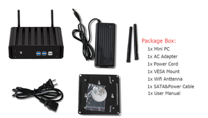 XCY Intel Pentium 4405U 4415U <span class=keywords><strong>Mini</strong></span> PC Fanless <span class=keywords><strong>Linux</strong></span> 6xUSB VGA WiFi Gigabit Ethernet HTPC Office Micro Computer