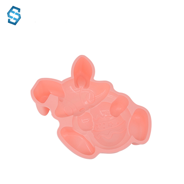 Moule à gâteau lapin rose