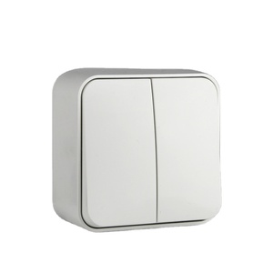 European Standard PC Electrical Surface Mounted Big Push Button Wall <strong>Switch</strong> 2 Gang 1 Way - Product Image 6