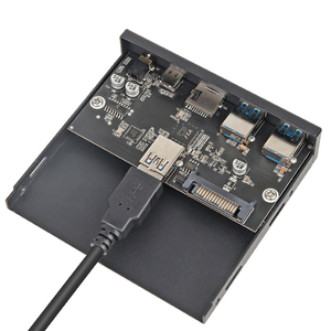 4 puertos USB 3,0 Unidad de disquete de 3,5 pulgadas Panel de expansión frontal Hub USB C SD/TF Salida de audio y entrada de micrófono para escritorio