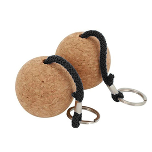 环保定制软软木塞球钥匙扣带品牌浮动钥匙扣 - Product Image 3