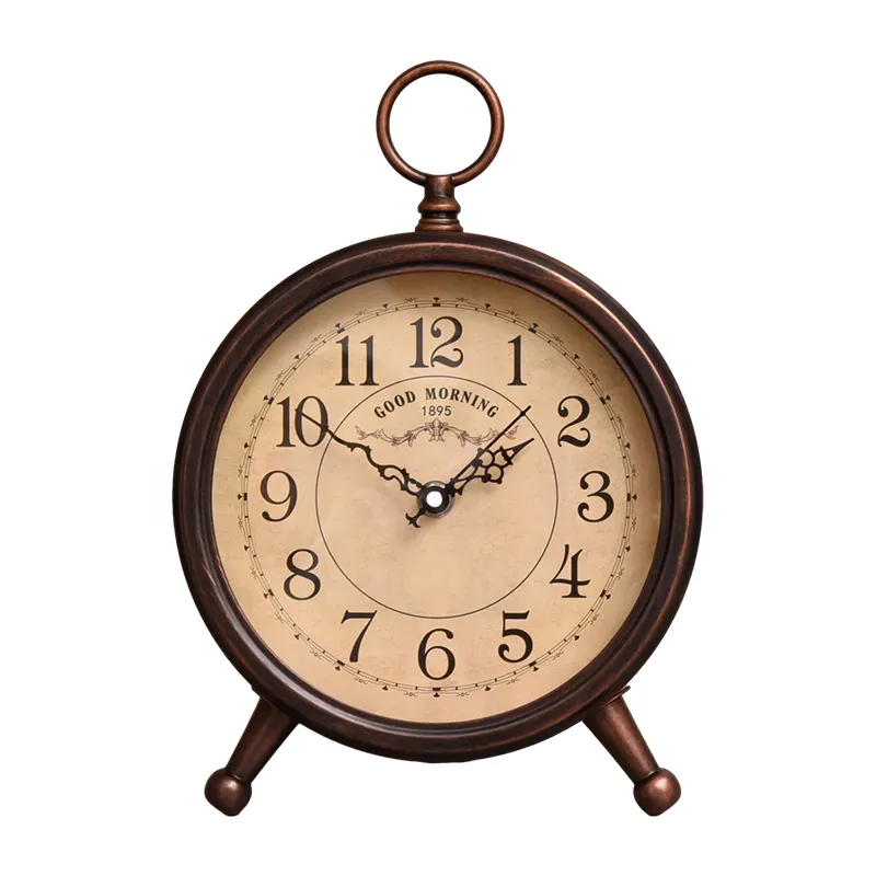 Kim loại cổ điển bảng bàn Đồng hồ retro Mỹ văn phòng tường trang trí cho nhà cổ thạch anh Đồng hồ báo thức